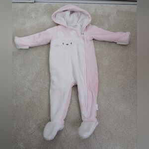 Chicco Pink and White Fleece Onsie - 12 M